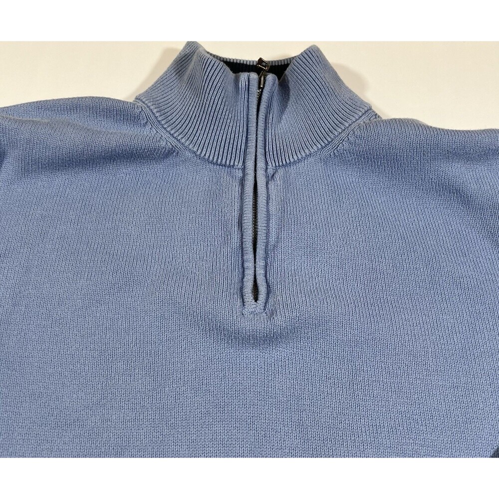 Brooks Brothers 346 Prima Cotton Pullover 1/4 Zip Mock Neck Sweater Men's XL - Picture 5 of 9